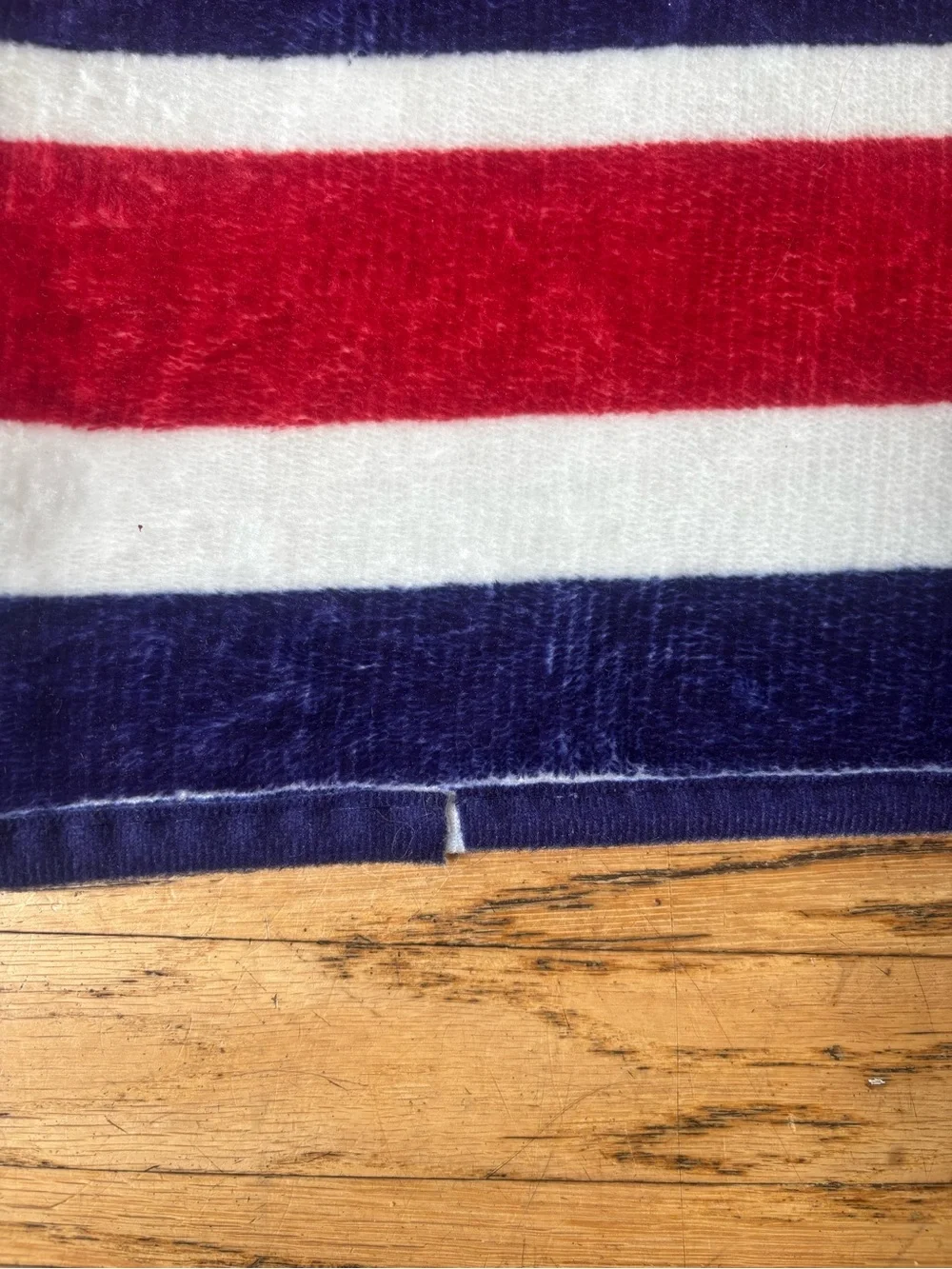 Striped Red, Navy & White Bath Mat